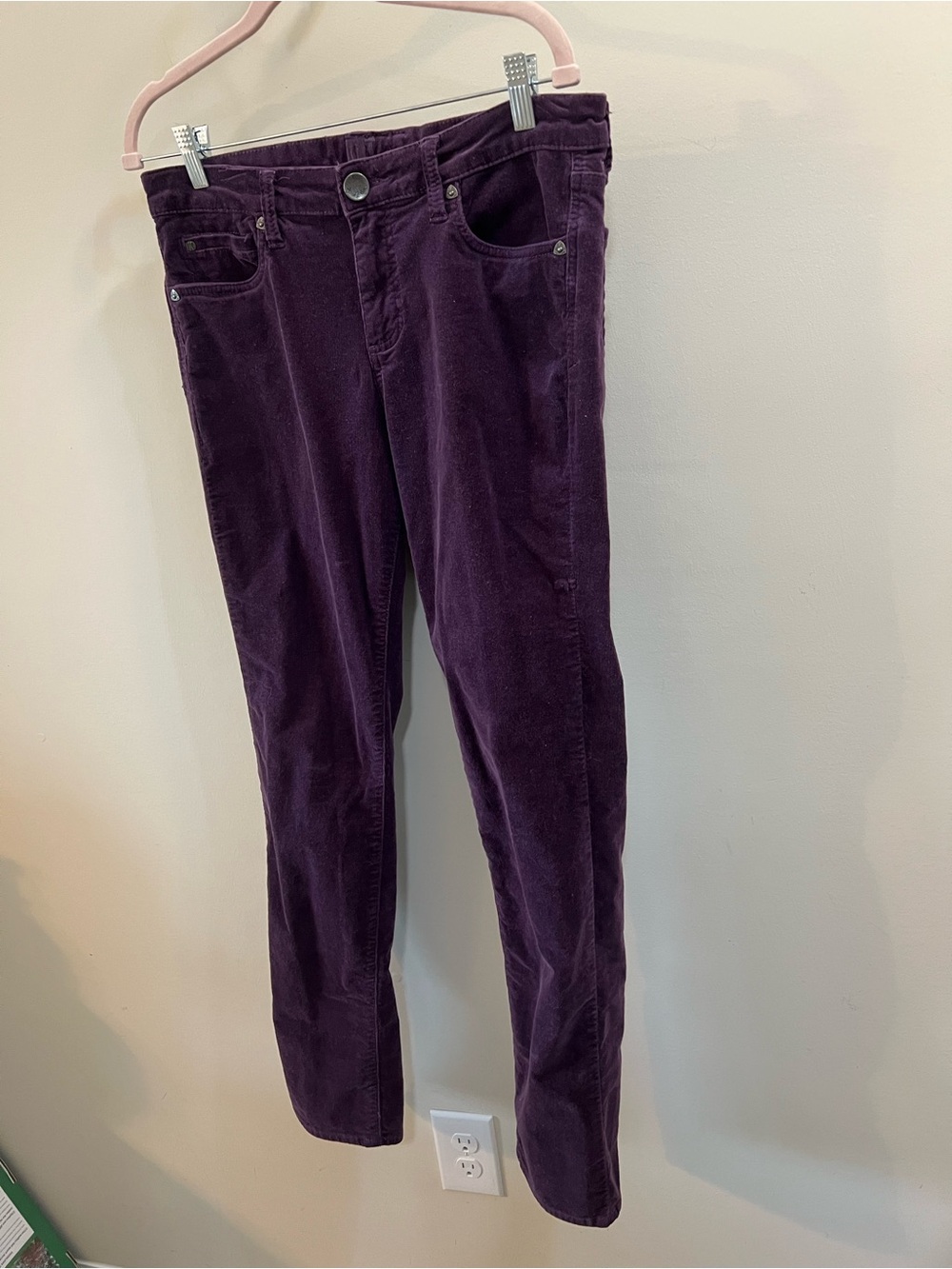 Kut from the Kloth Deep Purple Corduroy Skinny Jeans Size 12